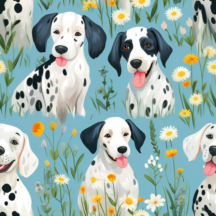 Foto grátis design de padrão de cão de estilo de arte digital