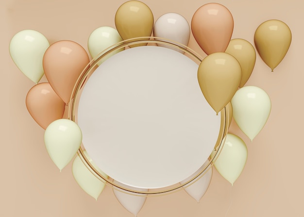 Design de renderização de balões 3d
