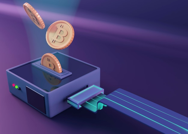 Design de renderização de criptomoeda 3D