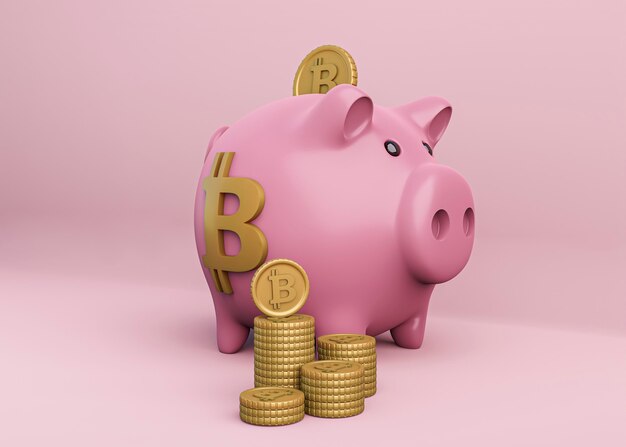 Design de renderização de criptomoedas em 3D