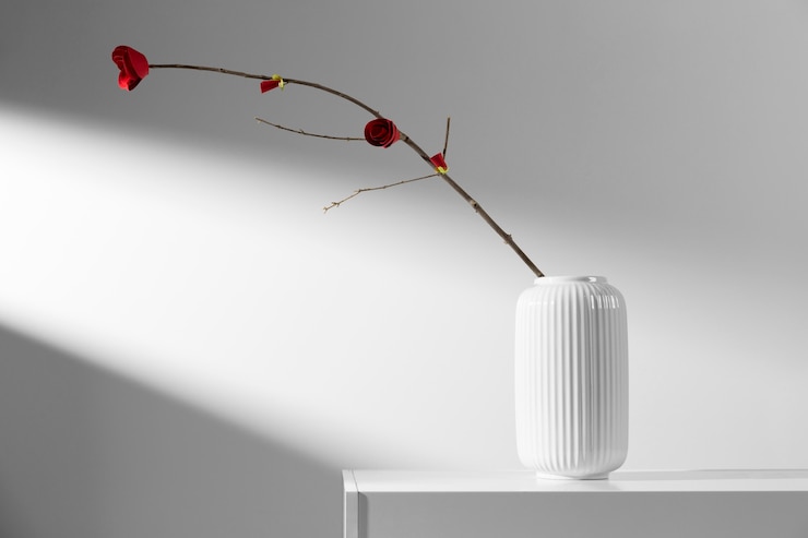 Foto grátis design minimalista de flores de ano novo chinês 2021