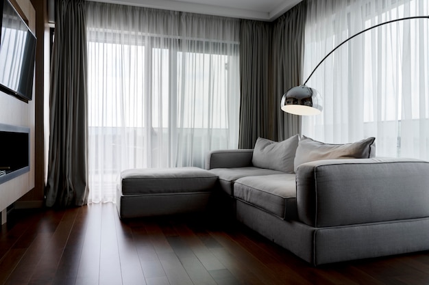 Design minimalista de sala de estar