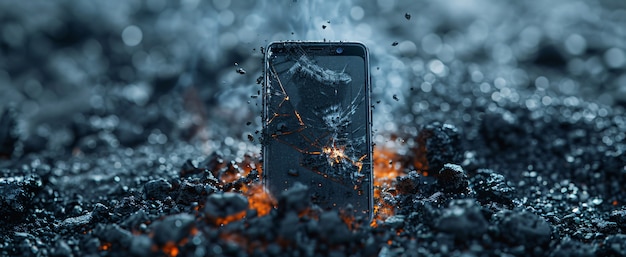 Destruição da cena do smartphone