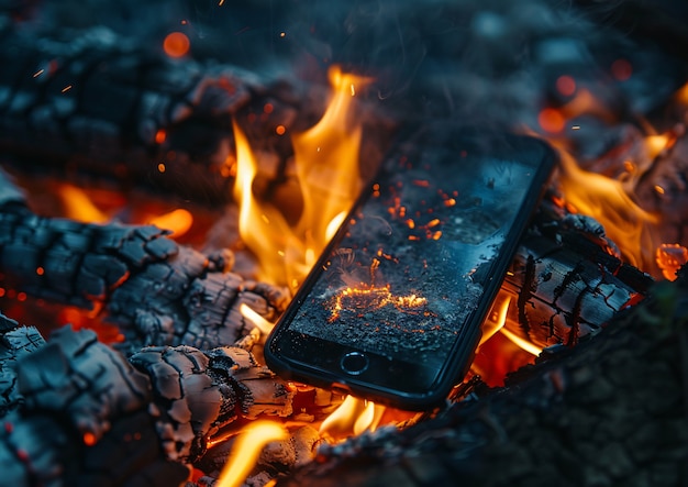 Foto grátis destruição da cena do smartphone