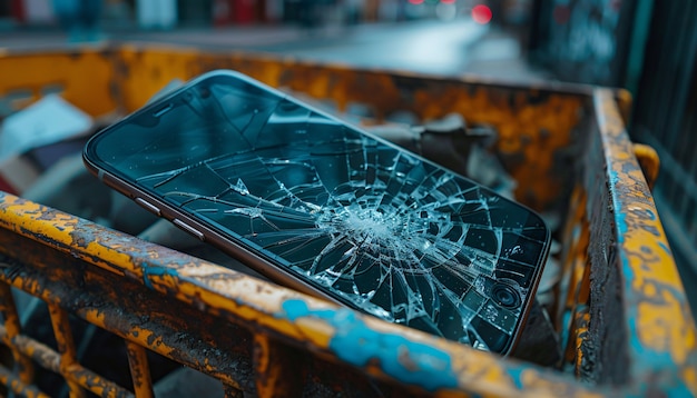 Foto grátis destruição da cena do smartphone