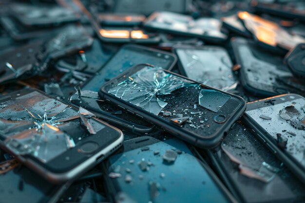 Destruição da cena do smartphone