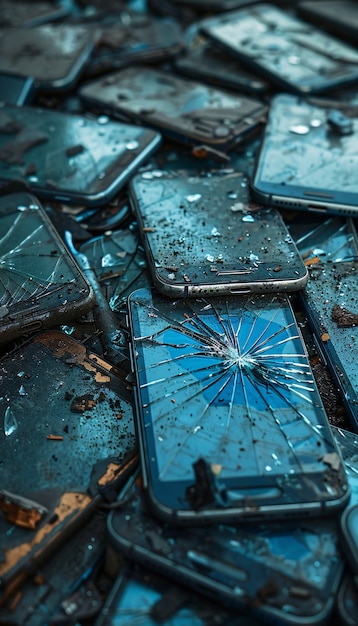 Foto grátis destruição da cena do smartphone