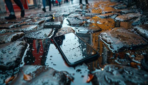 Foto grátis destruição da cena do smartphone