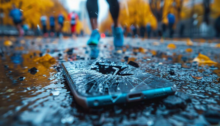 Foto grátis destruição da cena do smartphone