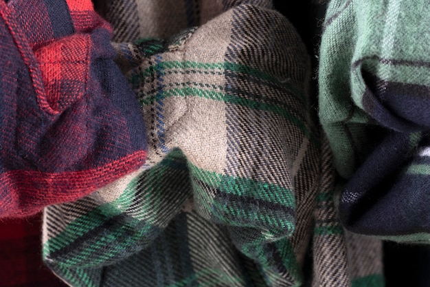 Detalhe da camisa de flanela