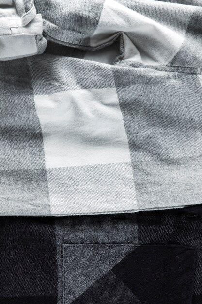 Detalhe da camisa de flanela
