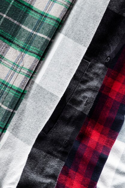 Detalhe da camisa de flanela
