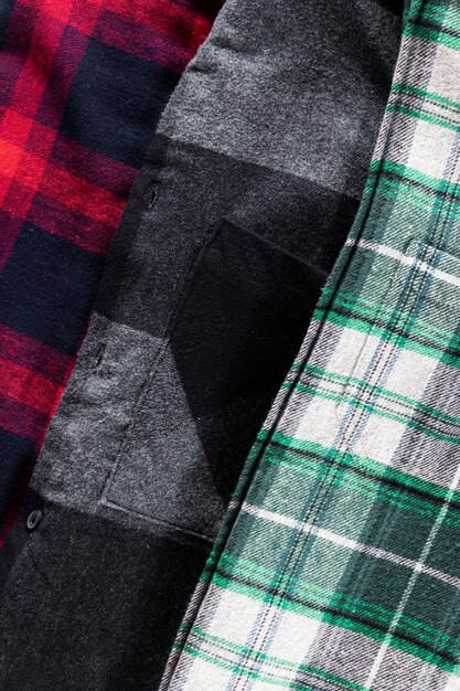 Detalhe da camisa de flanela
