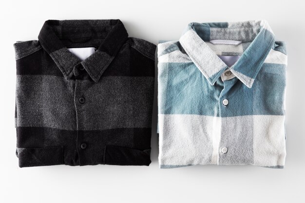 Detalhe da camisa de flanela