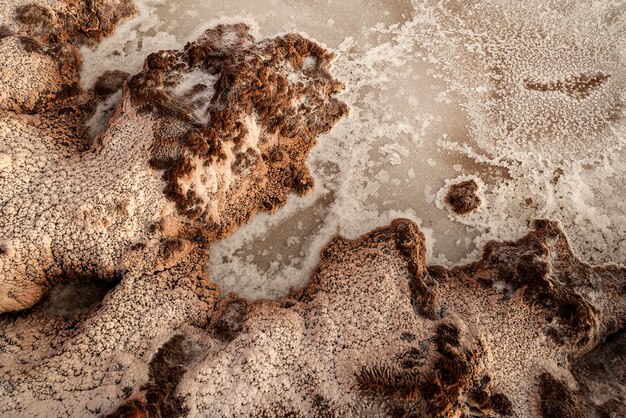 Detalhes de gelo de um planeta desconhecido no universo