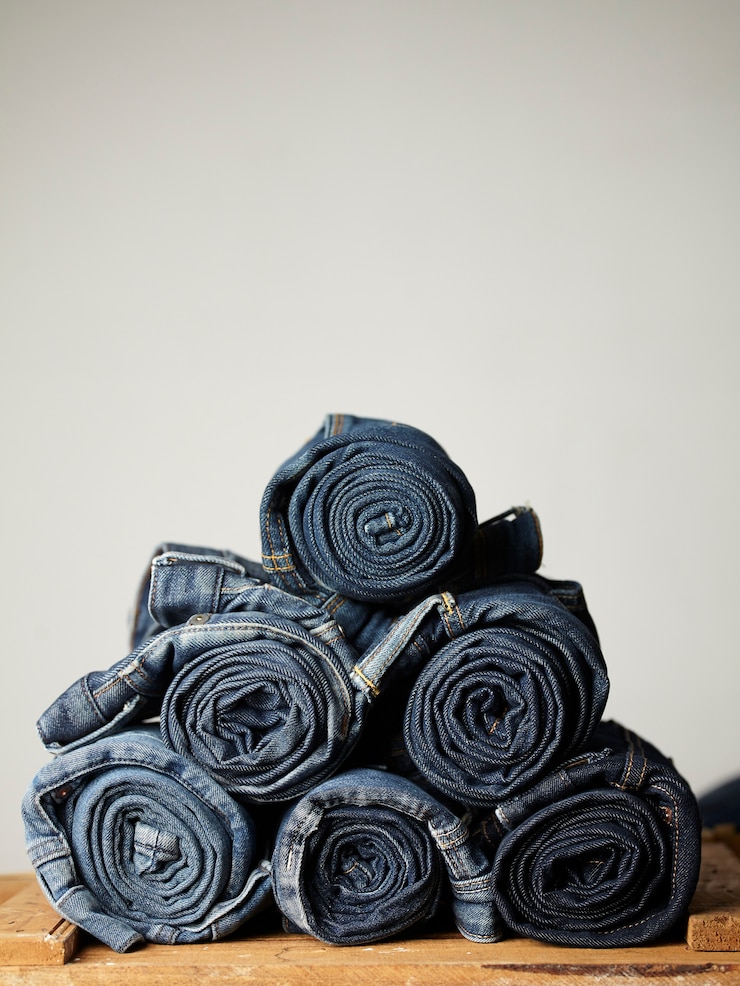 Foto grátis detalhes do tecido dos jeans azuis
