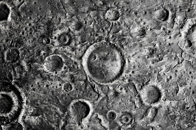 Detalhes preto e branco do conceito de textura da lua
