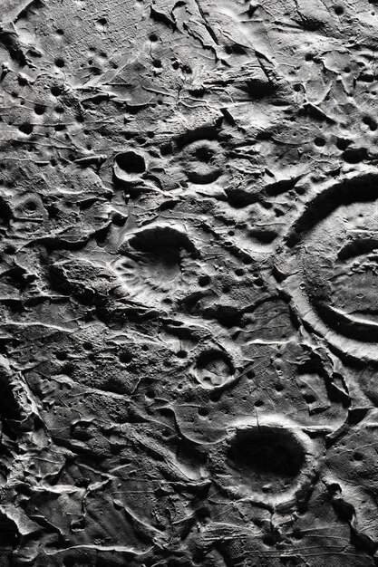 Detalhes preto e branco do conceito de textura da lua