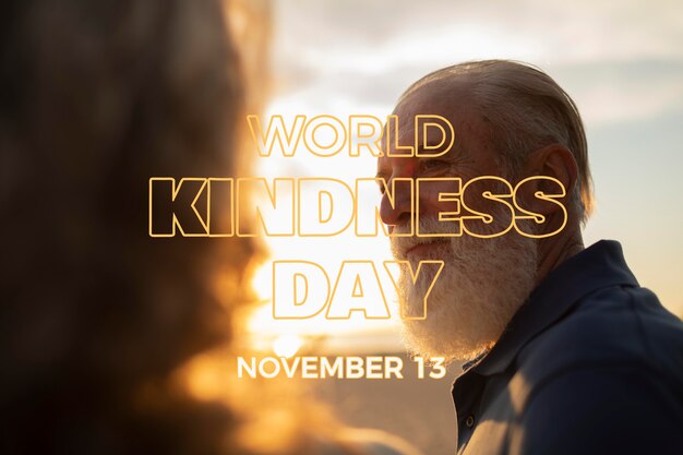 Dia mundial da bondade com vista lateral para o velho