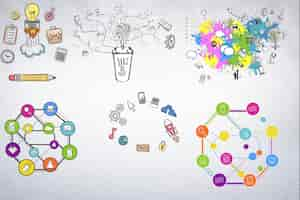 Foto grátis diagramas com ícones ligados