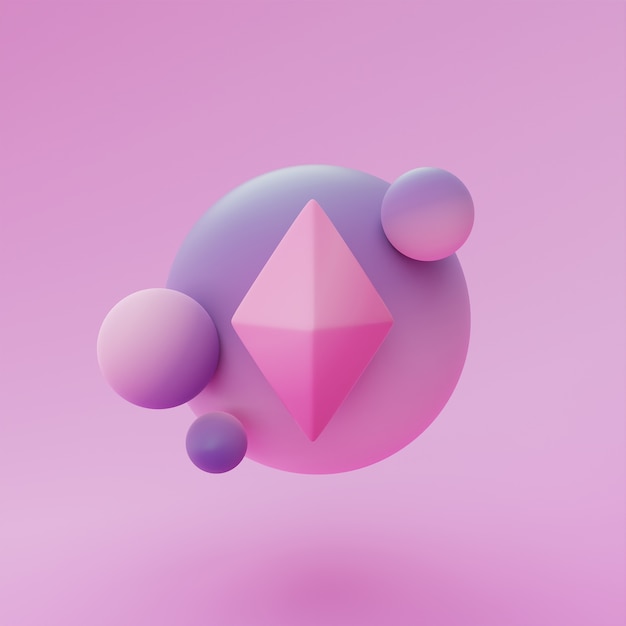 Diamante rosa gradiente e bolas