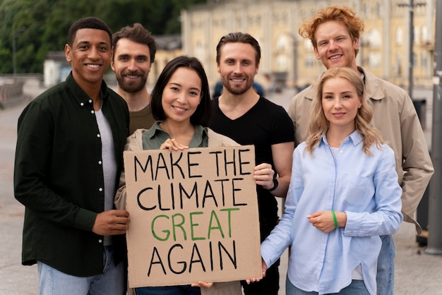 Foto grátis diferentes pessoas marchando em protesto contra o guerra global