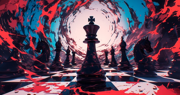 Foto grátis digital art style abstract chess pieces