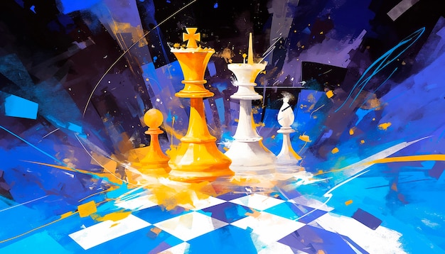 Foto grátis digital art style abstract chess pieces