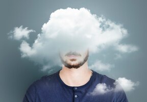 Foto grátis dilema oculto na nuvem - bem-aventurança da depressão
