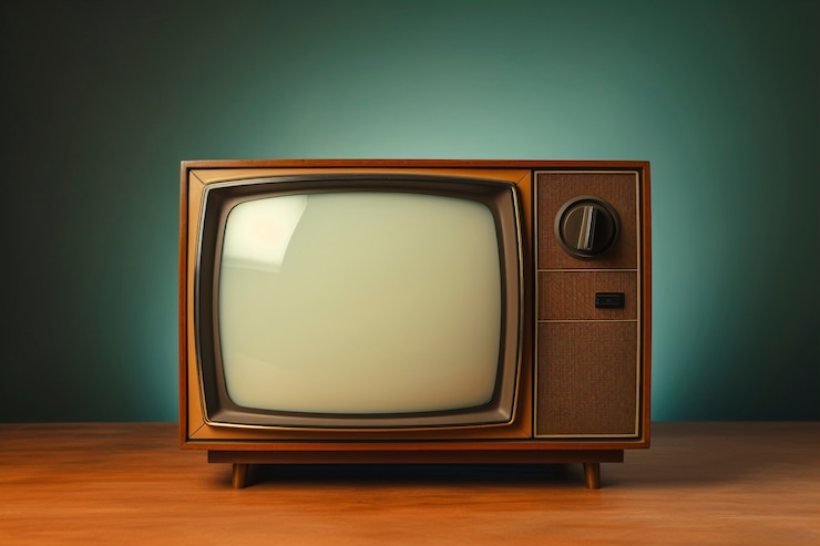Foto grátis dispositivo de televisão eletrónica retro castanho