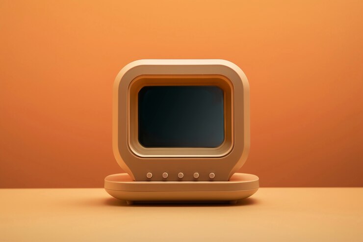 Foto grátis dispositivo de televisão eletrónico retro castanho