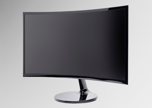 Foto grátis dispositivo digital com monitor curvilíneo de computador