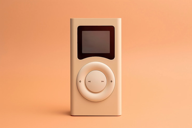 Foto grátis dispositivo mp4 eletrônico retro castanho
