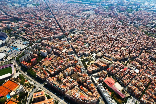 distrito residencial do helicóptero. Barcelona