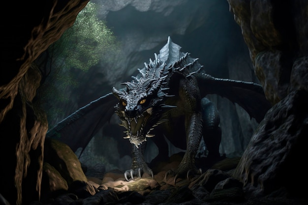Foto grátis dragões e imagem de inteligência artificial de fantasia