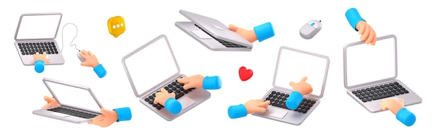 Foto grátis duas mãos seguram um laptop com tela em branco