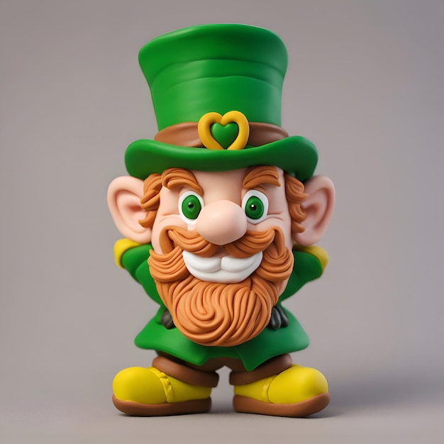 Foto grátis duende com chapéu verde e bigode renderização em 3d