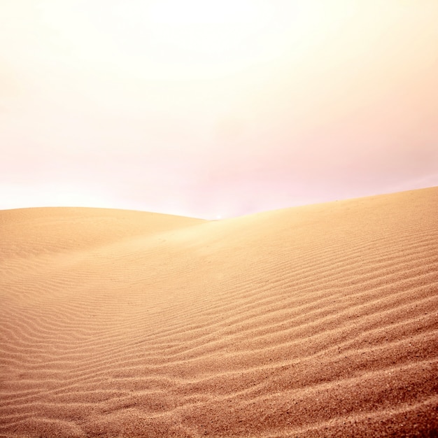 Dunas de areia e céu no deserto.