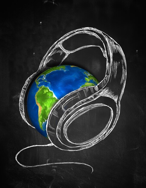 Earth Headphone music background