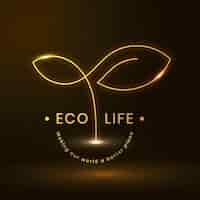 Foto grátis eco life logotipo ambiental com texto