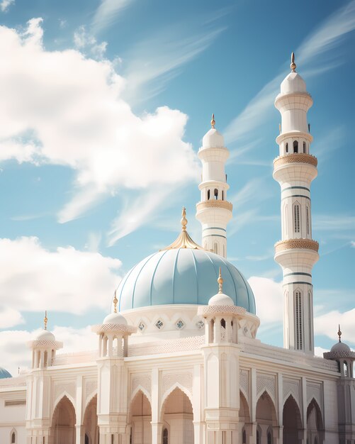 Edifício de mesquita com arquitetura intrincada