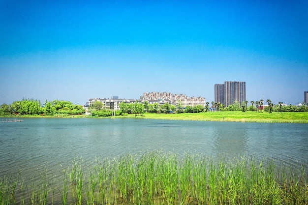 Foto grátis edifício e lago