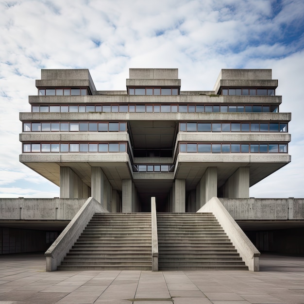 Foto grátis edifício inspirado no neo-brutalismo