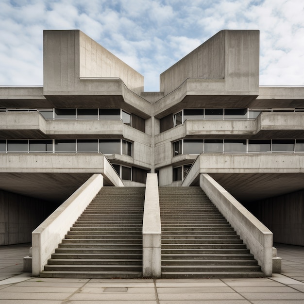Foto grátis edifício inspirado no neo-brutalismo