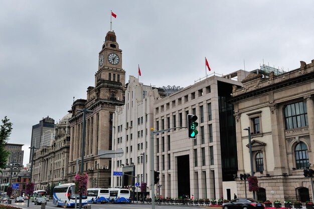 Edifícios antigos em Waitan de Xangai