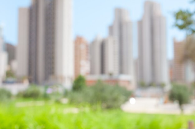 edifícios de escritórios fora de foco