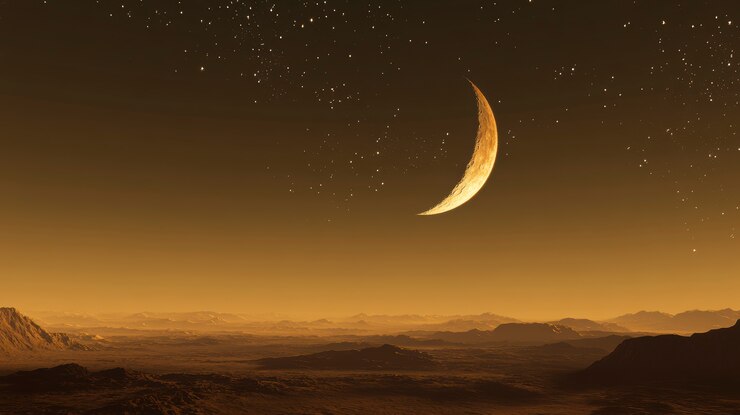 Foto grátis efeito de estilo sepia com a fase da lua no céu noturno