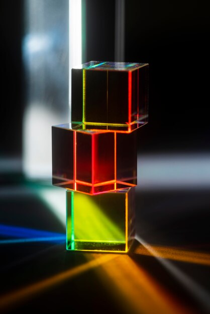 Efeito de prismas coloridos de luz