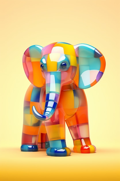 Foto grátis elefante fofo em estúdio