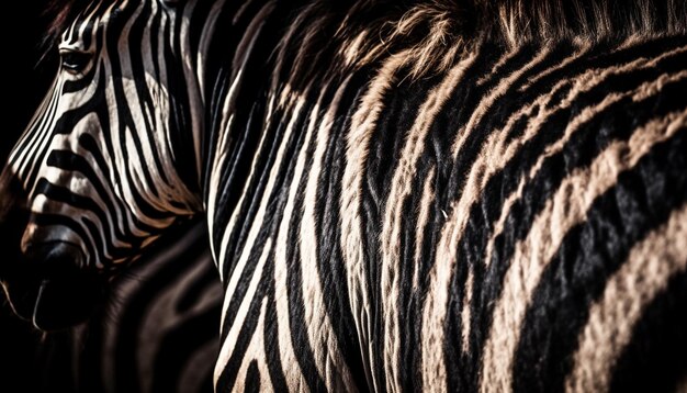 Foto grátis elegância de zebra listrada na beleza da natureza gerada por ia